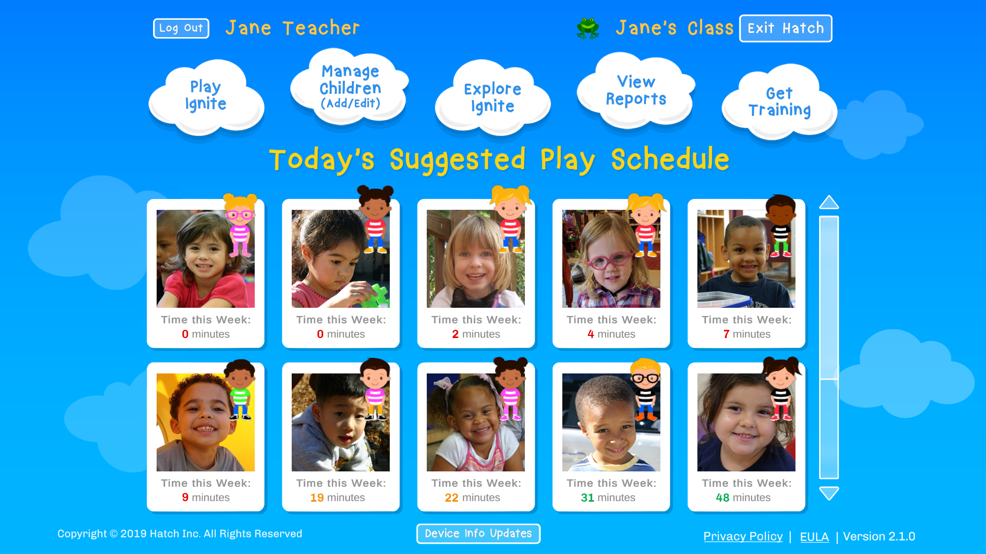 TeacherDashboard-SuggestedPlaySchedule